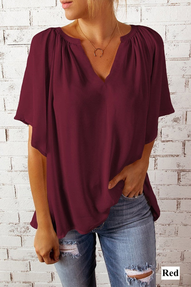 V Neck Draped Top