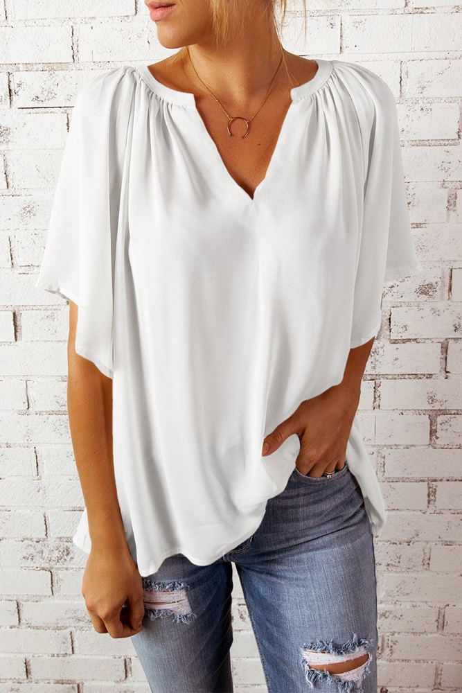 V Neck Draped Top