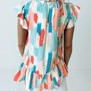  Artist Paint Palette Ruffled Tunic Top