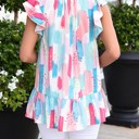  Artist Paint Palette Ruffled Tunic Top