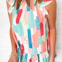  Artist Paint Palette Ruffled Tunic Top