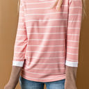  Extended Sleeve Striped Knit Top