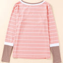  Extended Sleeve Striped Knit Top