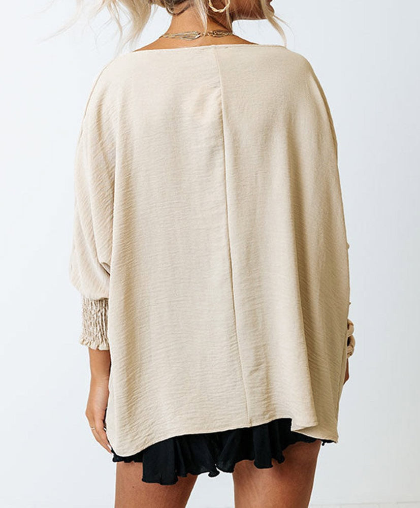 Relaxed Smocked Sleeve Top