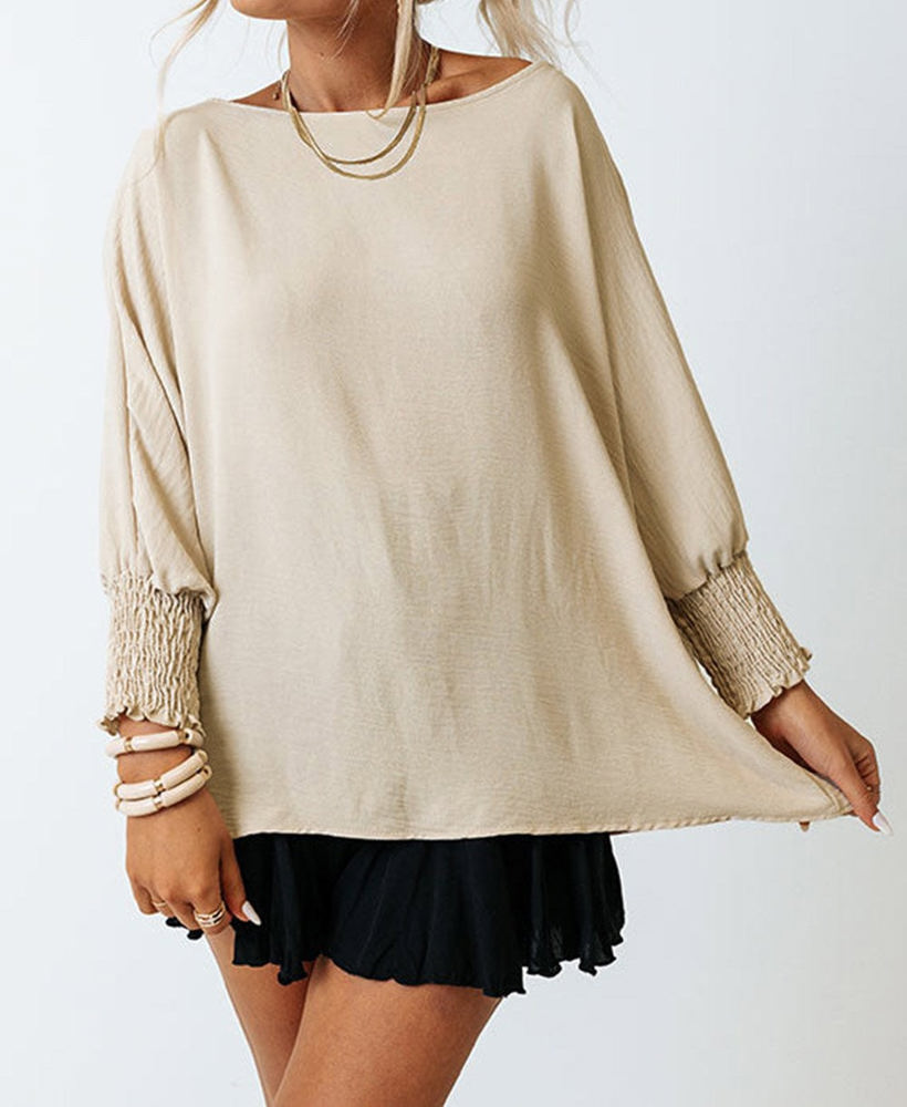 Relaxed Smocked Sleeve Top