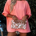 Small Light Pink Relaxed Smocked Sleeve Top