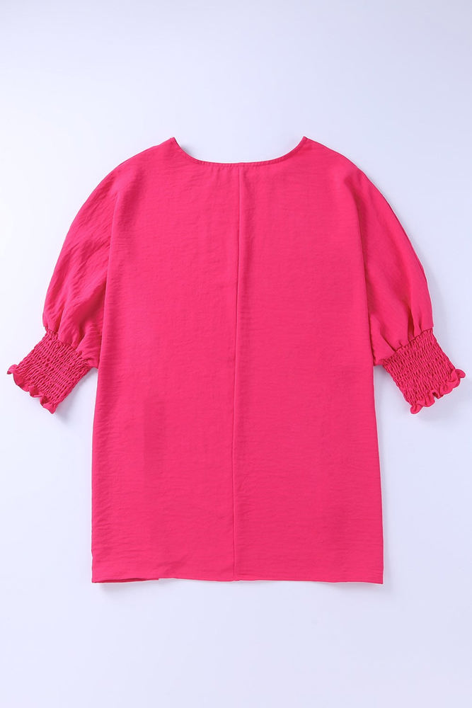 Relaxed Smocked Sleeve Top