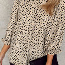  Gathered Dotted Blouse Top