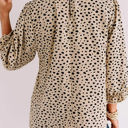  Gathered Dotted Blouse Top