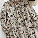  Gathered Dotted Blouse Top