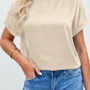 Small Apricot Solid Silky Tee Top