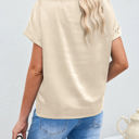 Small Apricot Solid Silky Tee Top