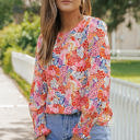  All Over Floral Print Long Sleeve Top