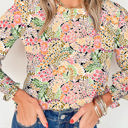 Large Yellow All Over Floral Print Long Sleeve Top