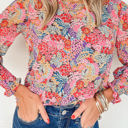 Large Pink All Over Floral Print Long Sleeve Top