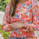 Small Pink All Over Floral Print Long Sleeve Top