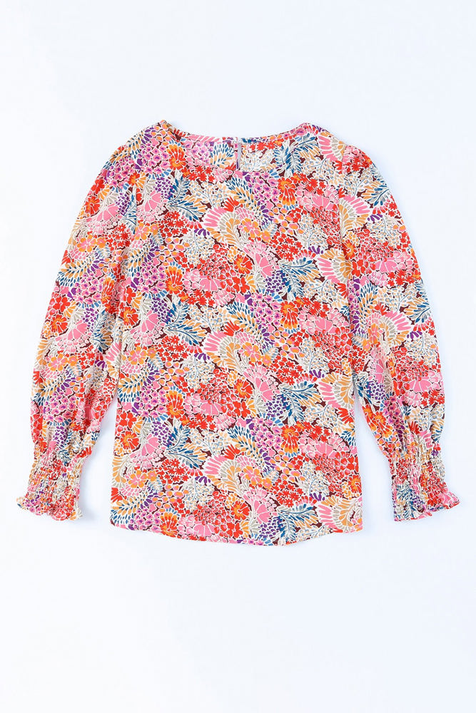 All Over Floral Print Long Sleeve Top