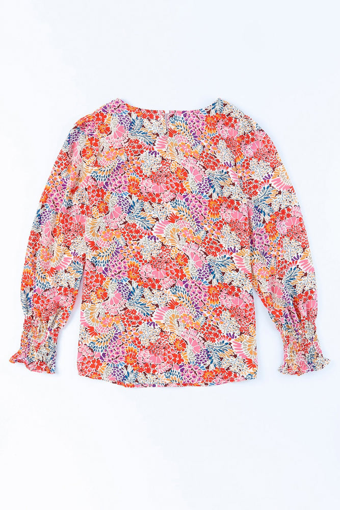 All Over Floral Print Long Sleeve Top