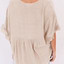 Medium Apricot Solid Ruffled Gathered Top