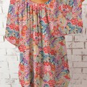  V Neck Draped Floral Top