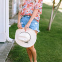  V Neck Draped Floral Top