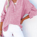  Crinkled Cotton Long Sleeve Top