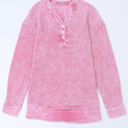 Small Pink Crinkled Cotton Long Sleeve Top