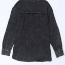 Small Black Crinkled Cotton Long Sleeve Top