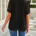 Large Black V Ruffled Dotted Top