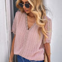 Small Pink V Ruffled Dotted Top