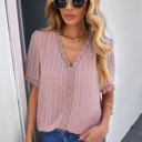 Small Pink V Ruffled Dotted Top