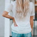 Large White V Ruffled Dotted Top