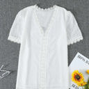 Small White V Ruffled Dotted Top