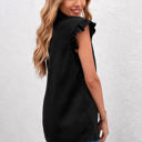 Small Black Mock Neck Ruffled Top