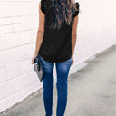 Small Black Mock Neck Ruffled Top