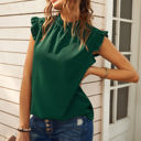 Small Green Mock Neck Ruffled Top