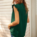 Small Green Mock Neck Ruffled Top