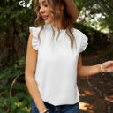 Small White Mock Neck Ruffled Top