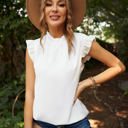 Small White Mock Neck Ruffled Top