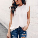 Small White Mock Neck Ruffled Top