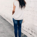 Small White Mock Neck Ruffled Top