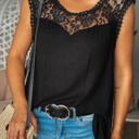 Large Black Lace Sleeveless Top