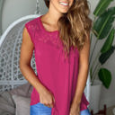 Small Dark Pink Lace Sleeveless Top