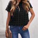 Small Black Gathered Dotted Top