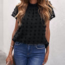 Small Black Gathered Dotted Top