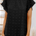 Small Black Gathered Dotted Top