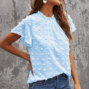 Small Blue Gathered Dotted Top