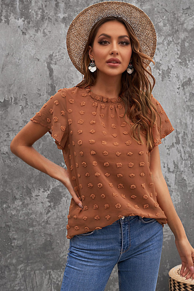 Gathered Dotted Top