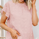 Large Pink Gathered Dotted Top