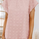 Small Pink Gathered Dotted Top